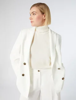 Marina Rinaldi Veste blazer à double boutonnage en cady BLANC Online