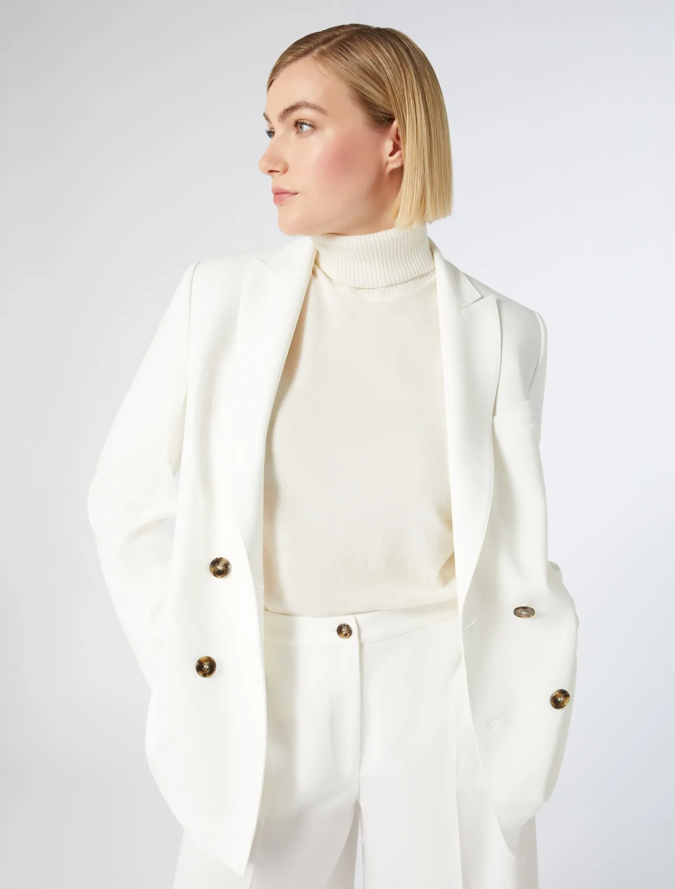 Marina Rinaldi Veste blazer à double boutonnage en cady BLANC Online