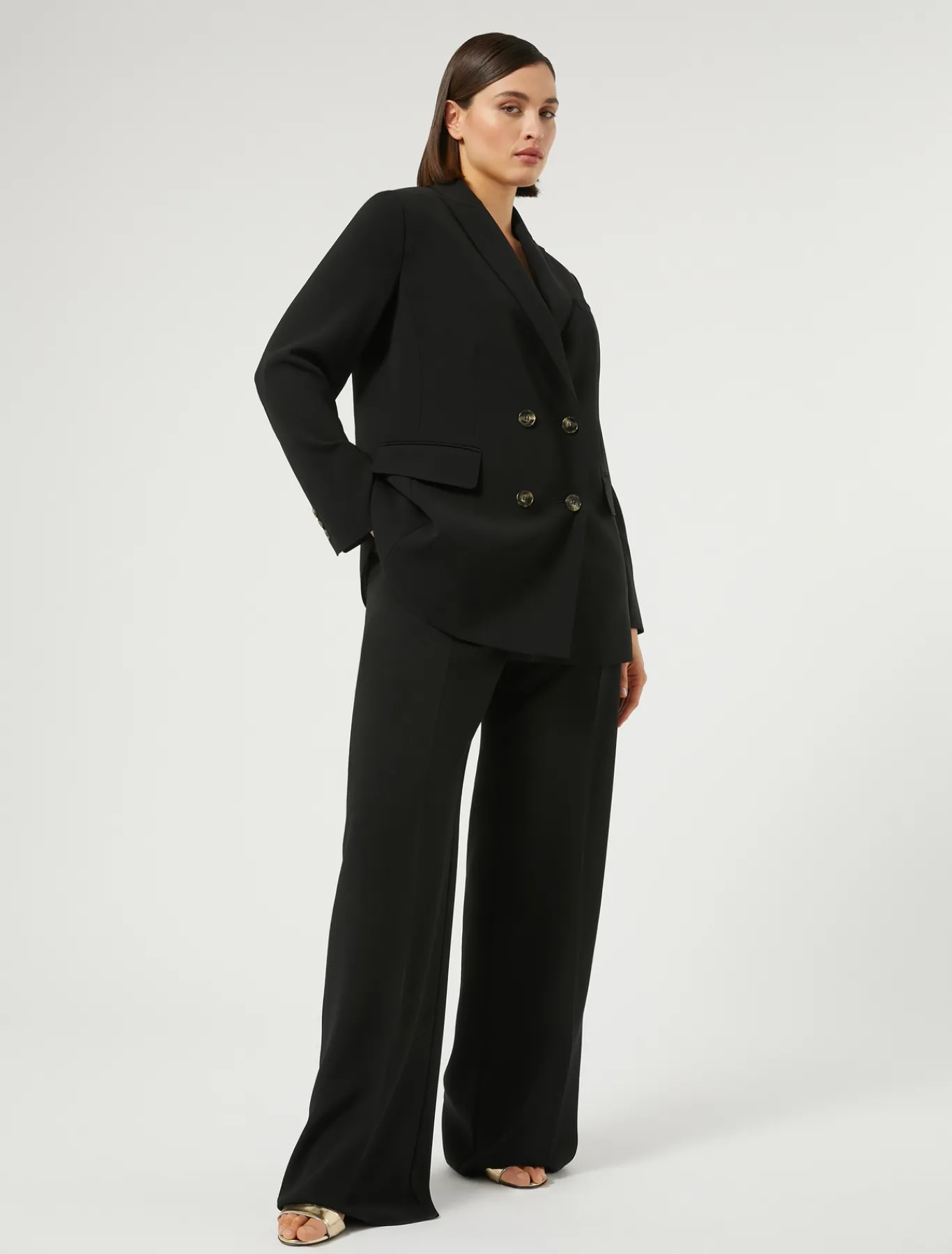 Marina Rinaldi Veste blazer à double boutonnage en cady NOIR Online