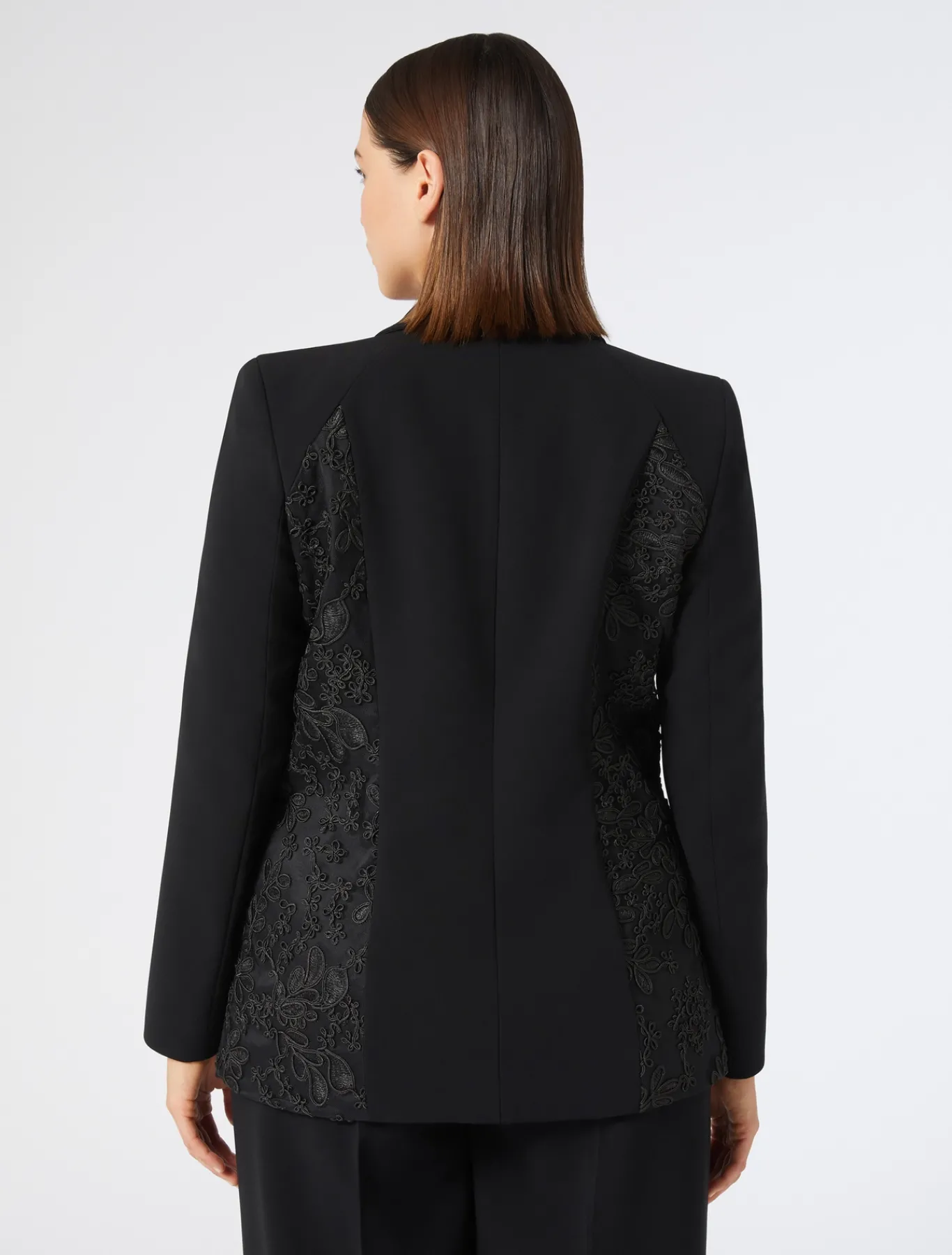 Marina Rinaldi Veste blazer en cady et tulle NOIR Online
