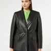 Marina Rinaldi Veste blazer en cuir nappa NOIR New
