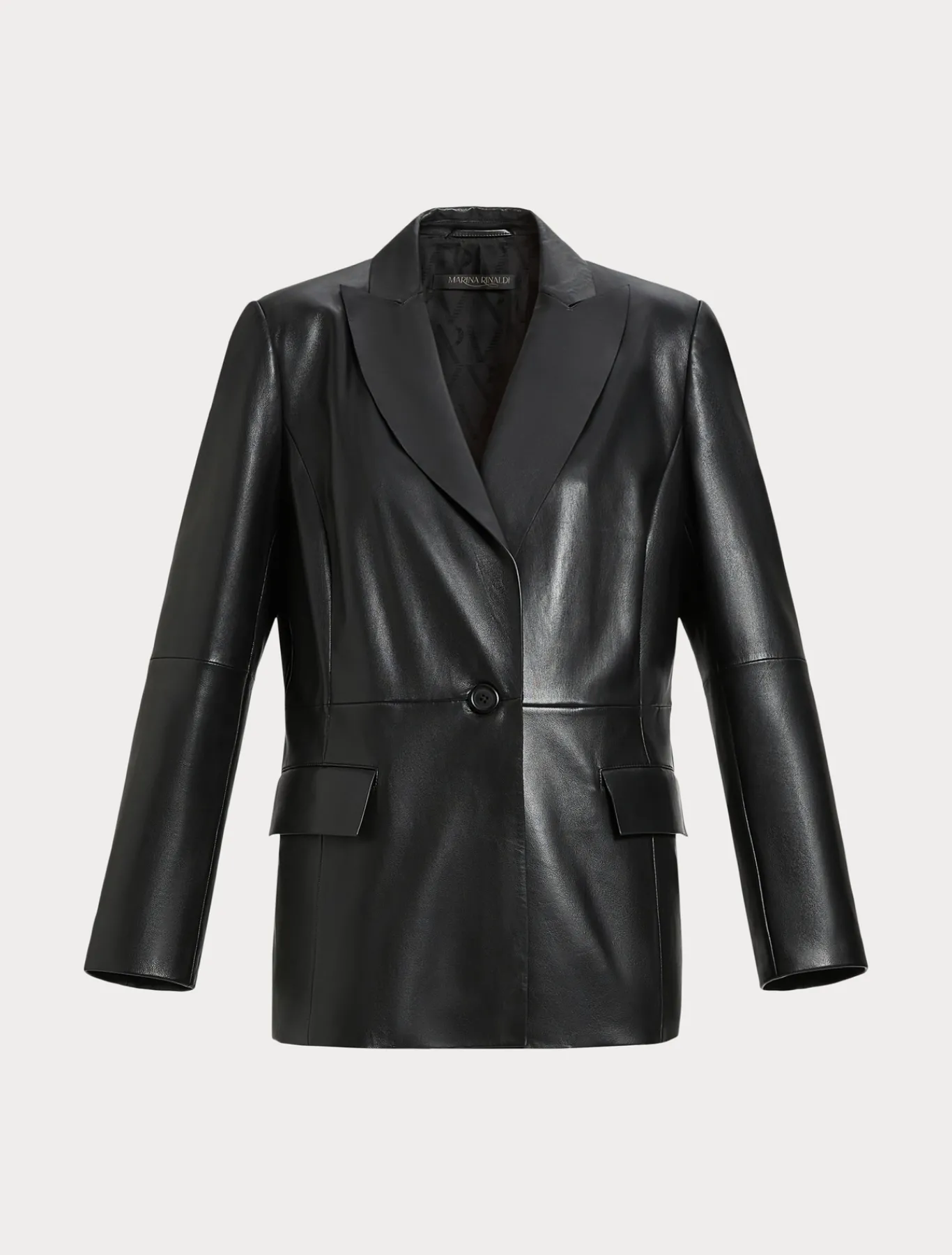 Marina Rinaldi Veste blazer en cuir nappa NOIR New
