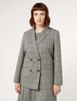 Marina Rinaldi Veste blazer en laine foulée NOIRBLANC New