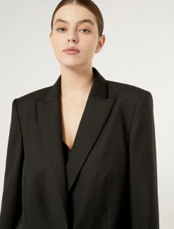 Marina Rinaldi Veste blazer en levantine avec strass NOIR Discount