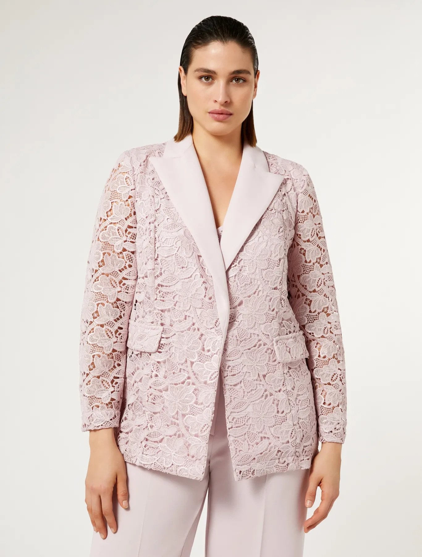 Marina Rinaldi Veste blazer en macramé lamé ROSE New