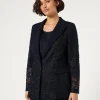 Marina Rinaldi Veste blazer en macramé lamé BLEUNUIT New