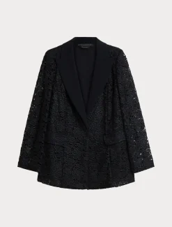 Marina Rinaldi Veste blazer en macramé lamé BLEUNUIT New