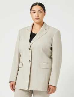 Marina Rinaldi Veste blazer en toile de laine stretch BEIGE Fashion