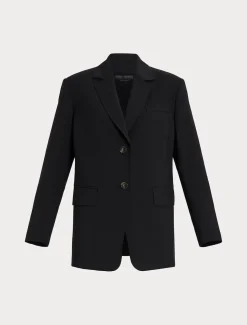 Marina Rinaldi Veste blazer en toile de laine stretch NOIR Outlet