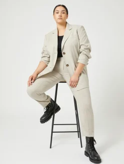 Marina Rinaldi Veste blazer en toile de laine stretch BEIGE Fashion
