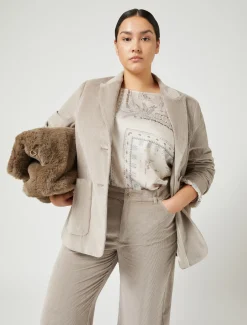 Marina Rinaldi Veste blazer en velours GRISTOURTERELLE Clearance