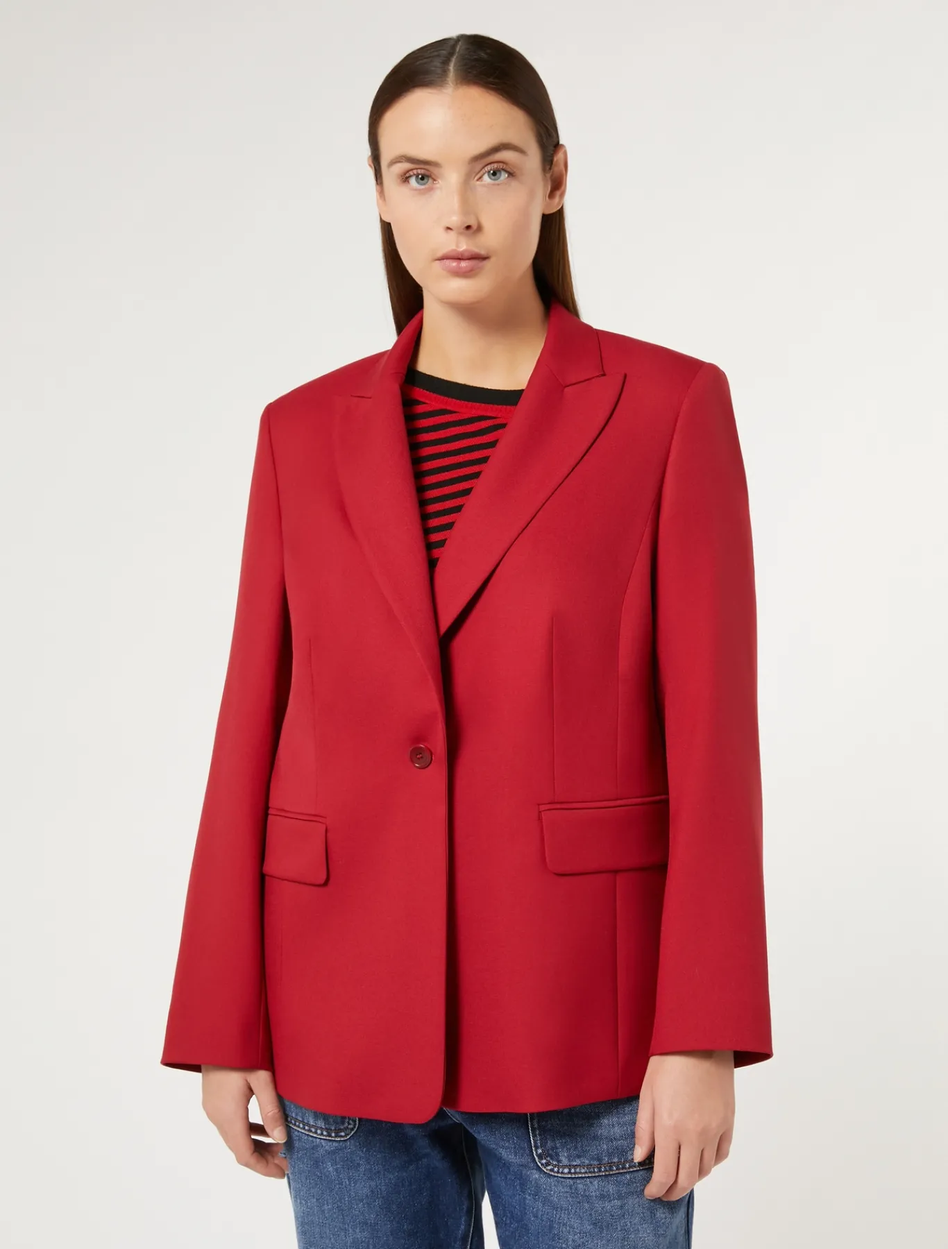 Marina Rinaldi Veste blazer en viscose mélangée ROUGE Fashion