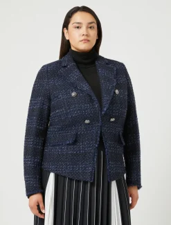 Marina Rinaldi Veste blazer teinte en fil à motif BLEUNUIT Hot