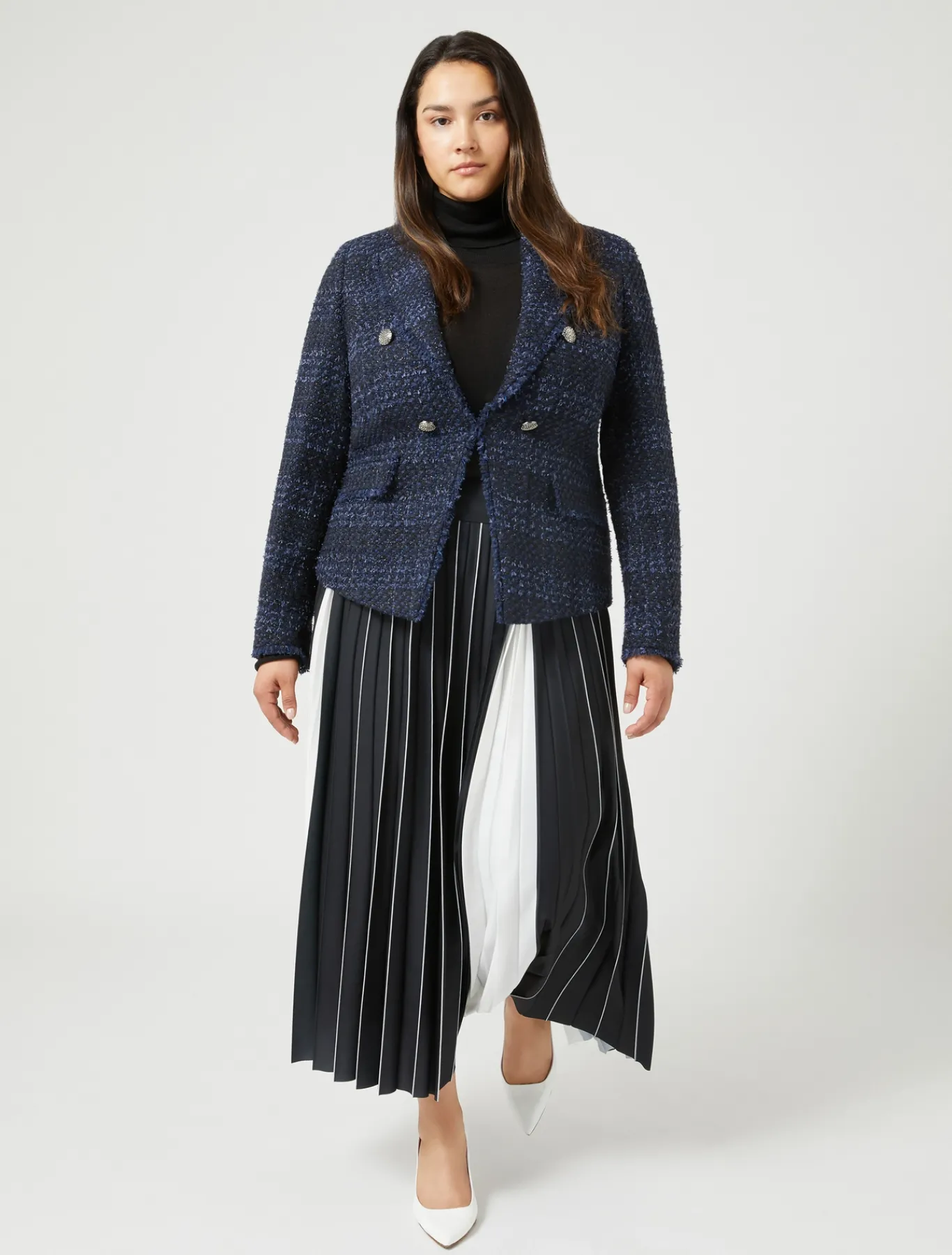 Marina Rinaldi Veste blazer teinte en fil à motif BLEUNUIT Hot