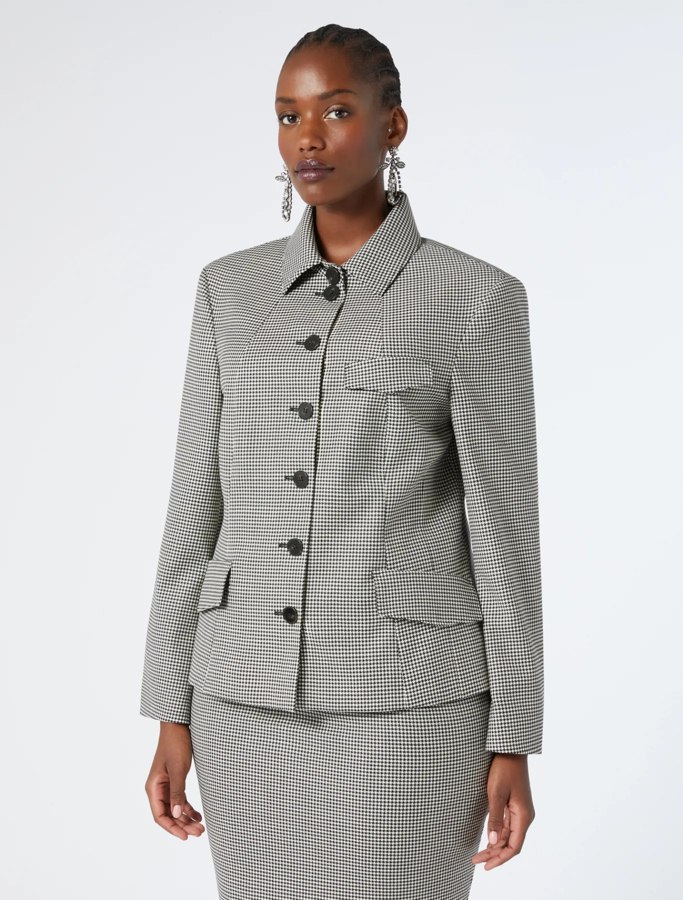 Marina Rinaldi Veste en batavia de laine stretch NOIRBLANC Discount