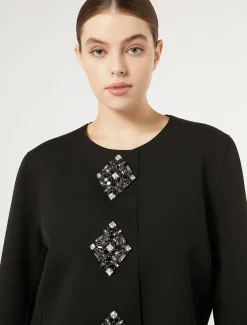 Marina Rinaldi Veste en cady avec strass NOIR Hot