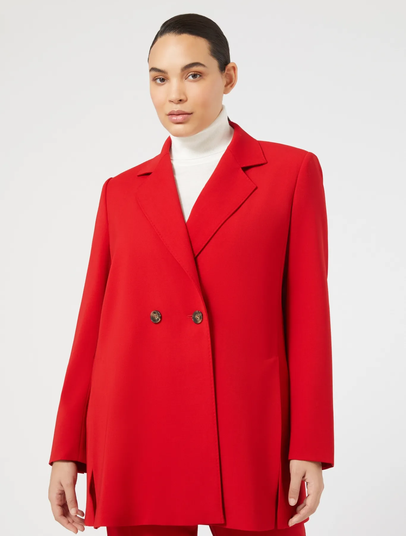 Marina Rinaldi Veste en crêpe de satin de laine ROUGE Discount