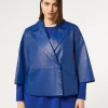Marina Rinaldi Veste en cuir nappa brillant BLEUET New