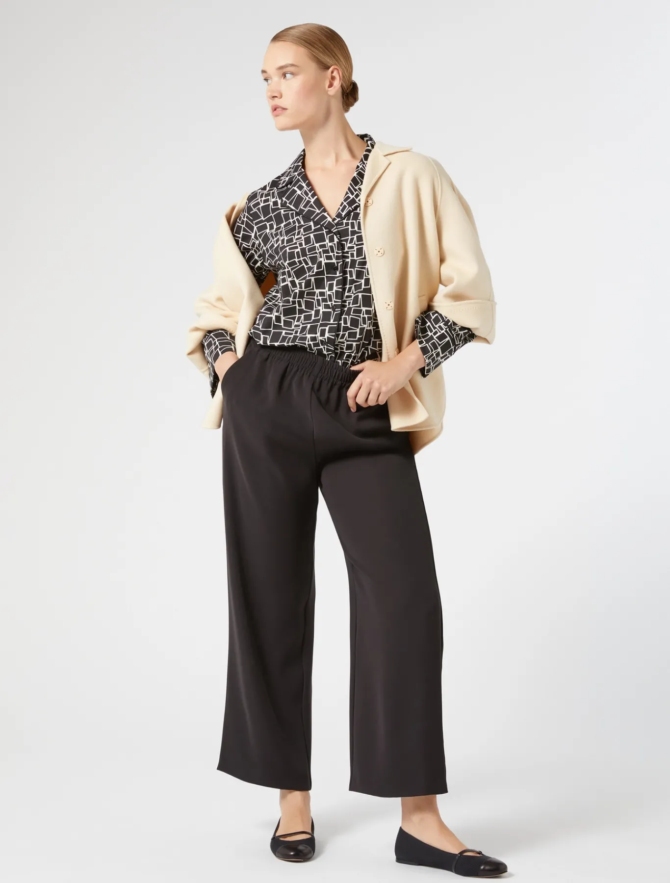 Marina Rinaldi Veste en double de laine et cachemire POUDRE Best