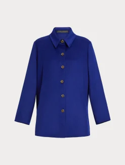 Marina Rinaldi Veste en drap de laine BLEUNUIT Sale