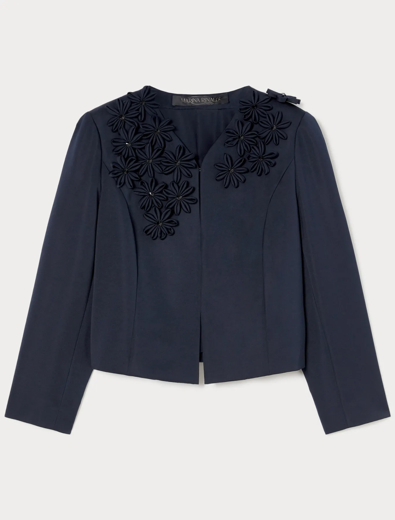 Marina Rinaldi Veste en duchesse avec broderie BLEUNUIT Discount