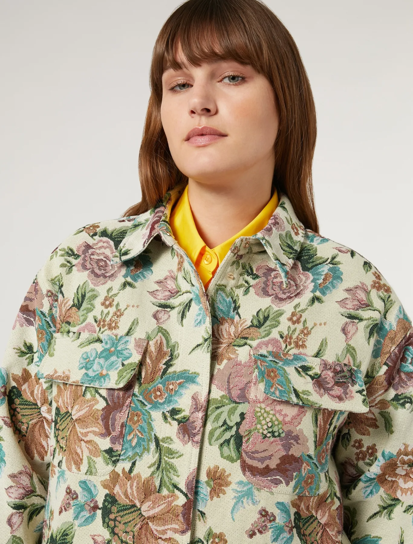 Marina Rinaldi Veste en jacquard à fleurs JAUNEPALE Fashion