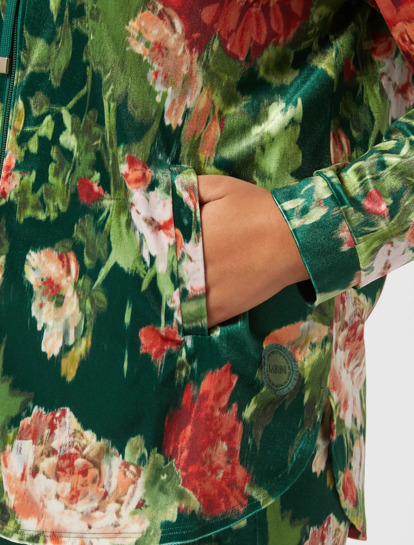 Marina Rinaldi Veste en jersey velours VERT Fashion