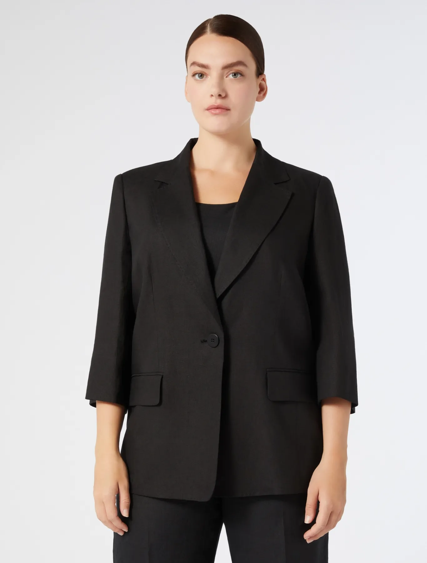 Marina Rinaldi Veste en lin NOIR Outlet
