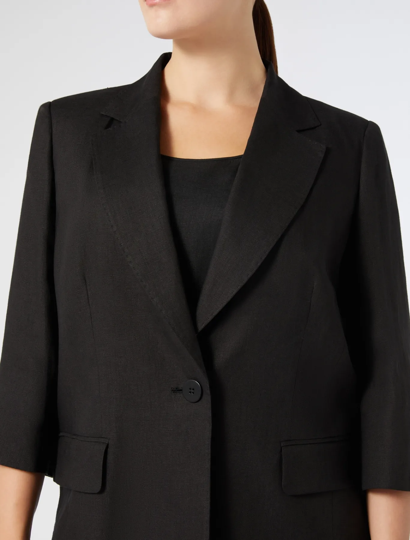 Marina Rinaldi Veste en lin NOIR Outlet