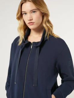Marina Rinaldi Veste en molleton de coton BLEU Clearance