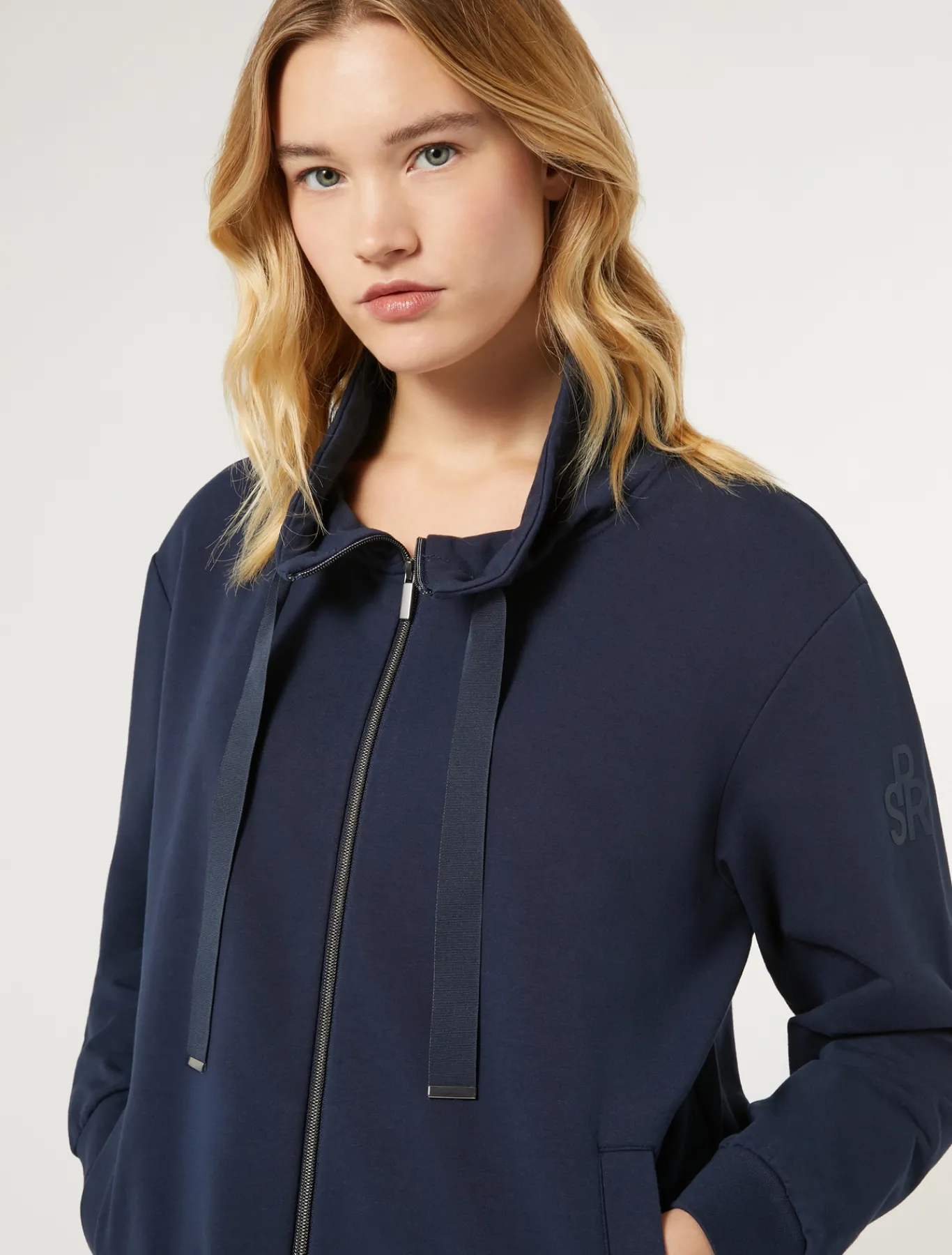 Marina Rinaldi Veste en molleton de coton BLEU Clearance