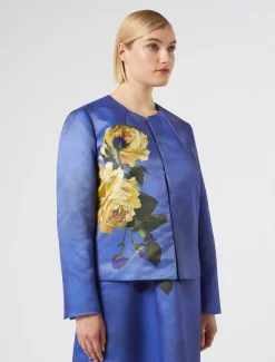 Marina Rinaldi Veste en satin duchesse GRISBLEU Best
