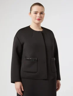 Marina Rinaldi Veste en scuba avec broderies NOIR Clearance