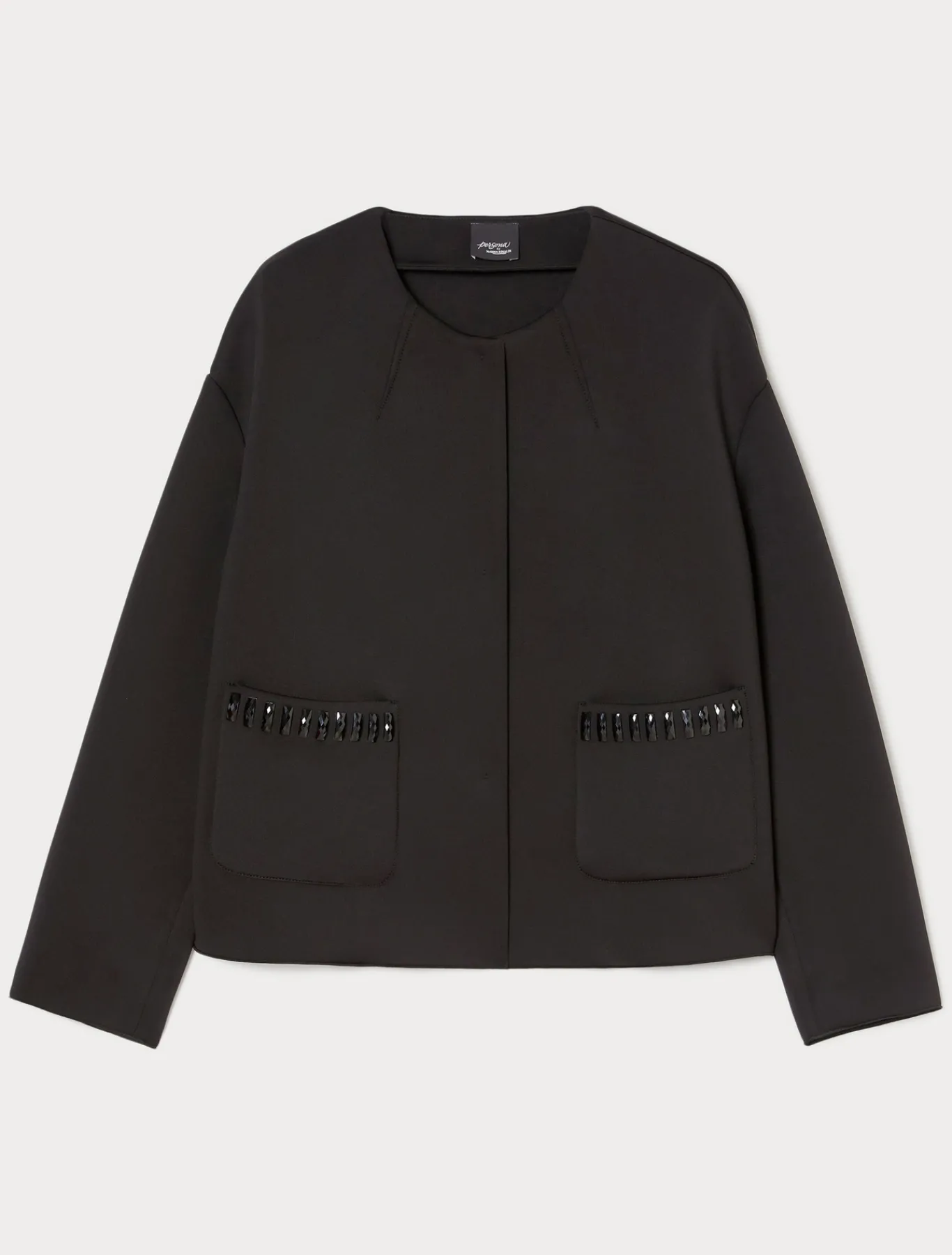 Marina Rinaldi Veste en scuba avec broderies NOIR Clearance