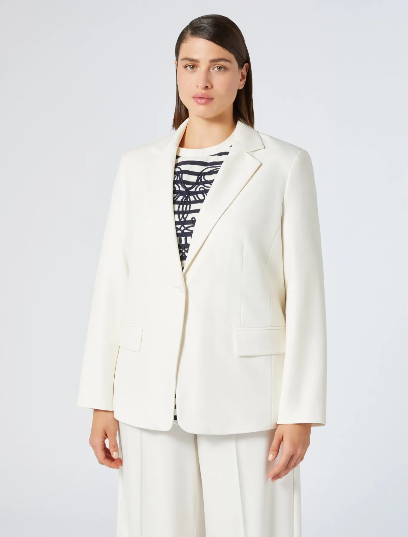 Marina Rinaldi Veste en sergé de viscose mélangée IVOIRE Fashion