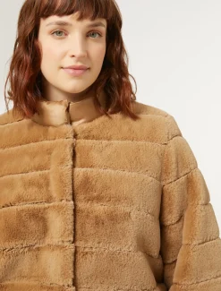 Marina Rinaldi Veste en tissu effet fourrure et toile de nylon POILDECHAMEAU Sale