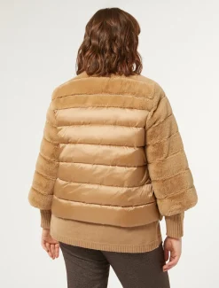 Marina Rinaldi Veste en tissu effet fourrure et toile de nylon POILDECHAMEAU Sale