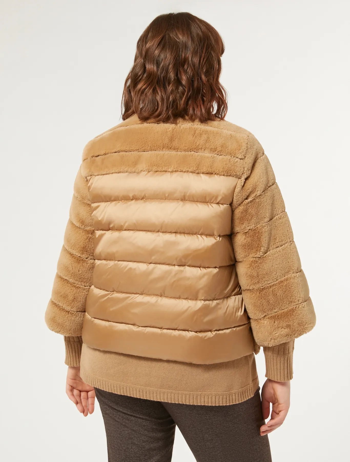 Marina Rinaldi Veste en tissu effet fourrure et toile de nylon POILDECHAMEAU Sale