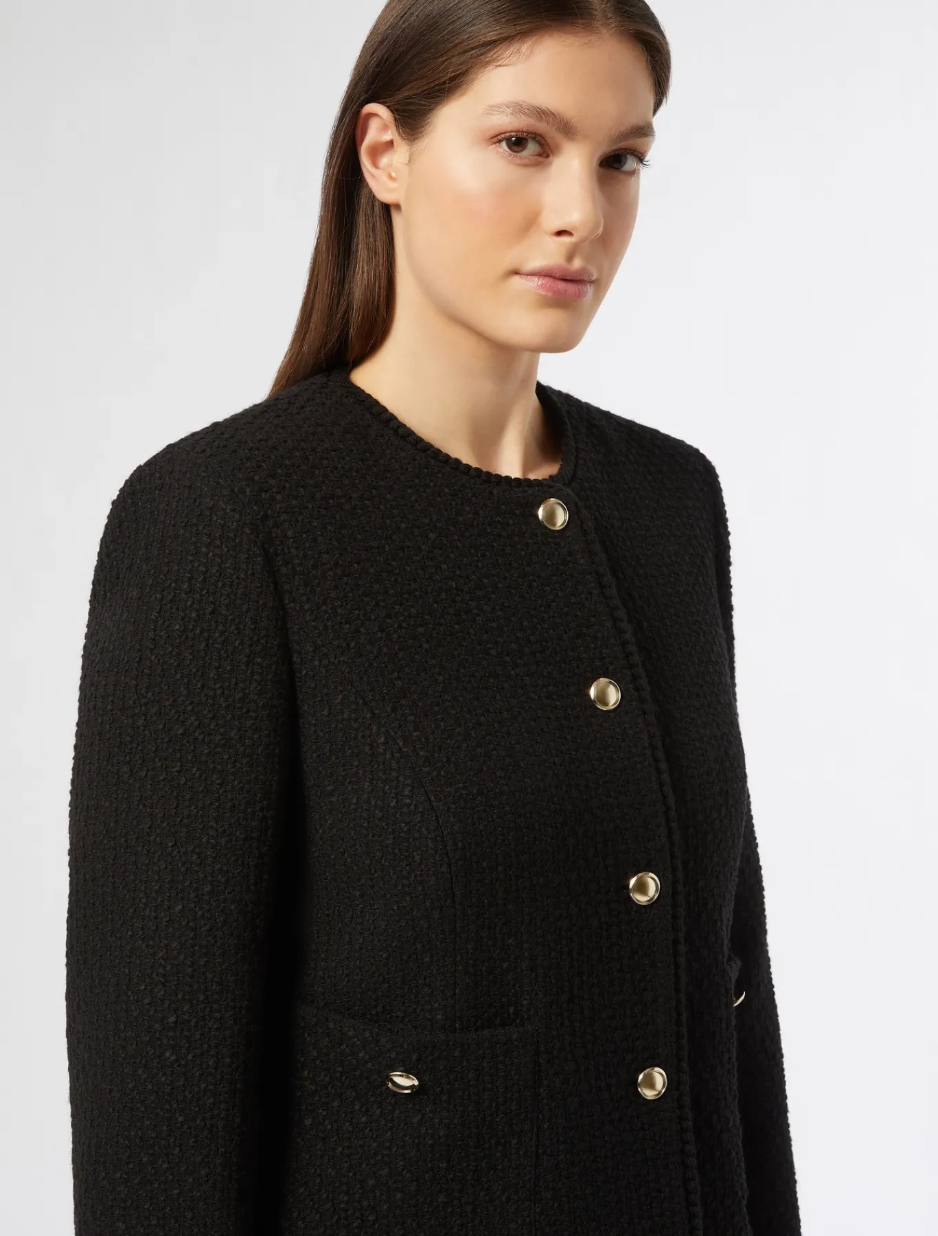 Marina Rinaldi Veste en tissu mouliné NOIR Clearance
