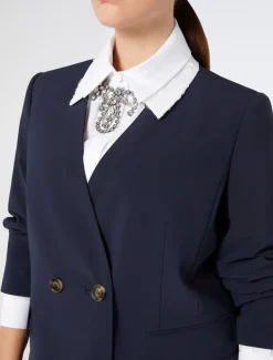 Marina Rinaldi Veste en toile de crêpe de laine BLEUNUIT Best