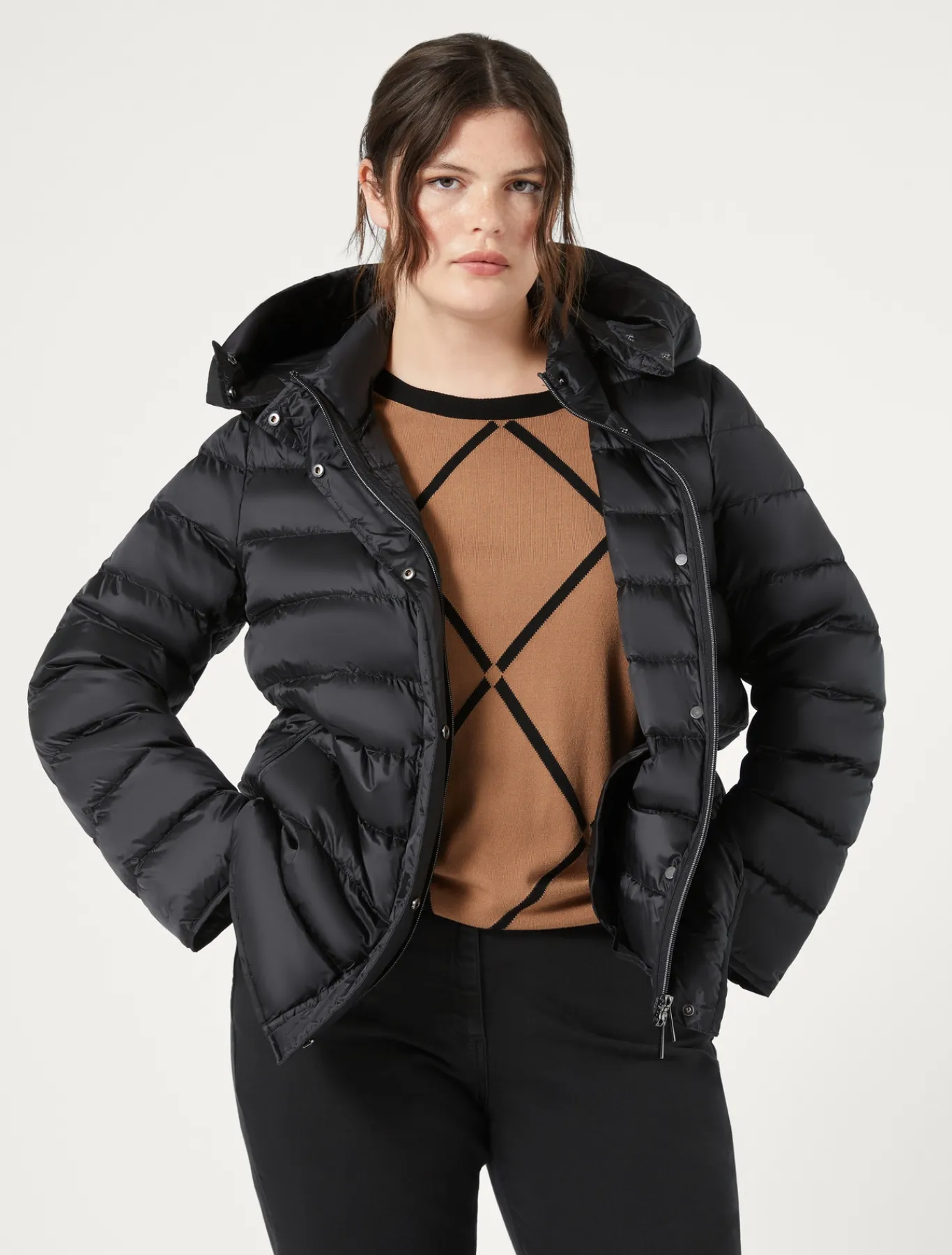 Marina Rinaldi Veste en toile de nylon déperlante NOIR Fashion