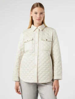 Marina Rinaldi Veste rembourrée en toile de nylon irisée IVOIRE Clearance