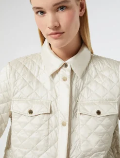 Marina Rinaldi Veste rembourrée en toile de nylon irisée IVOIRE Clearance