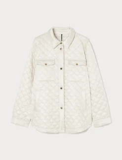 Marina Rinaldi Veste rembourrée en toile de nylon irisée IVOIRE Clearance