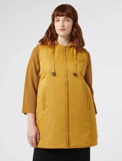 Marina Rinaldi Veste sans manches en toile technique imperméable MOUTARDE Hot