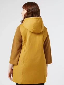 Marina Rinaldi Veste sans manches en toile technique imperméable MOUTARDE Hot