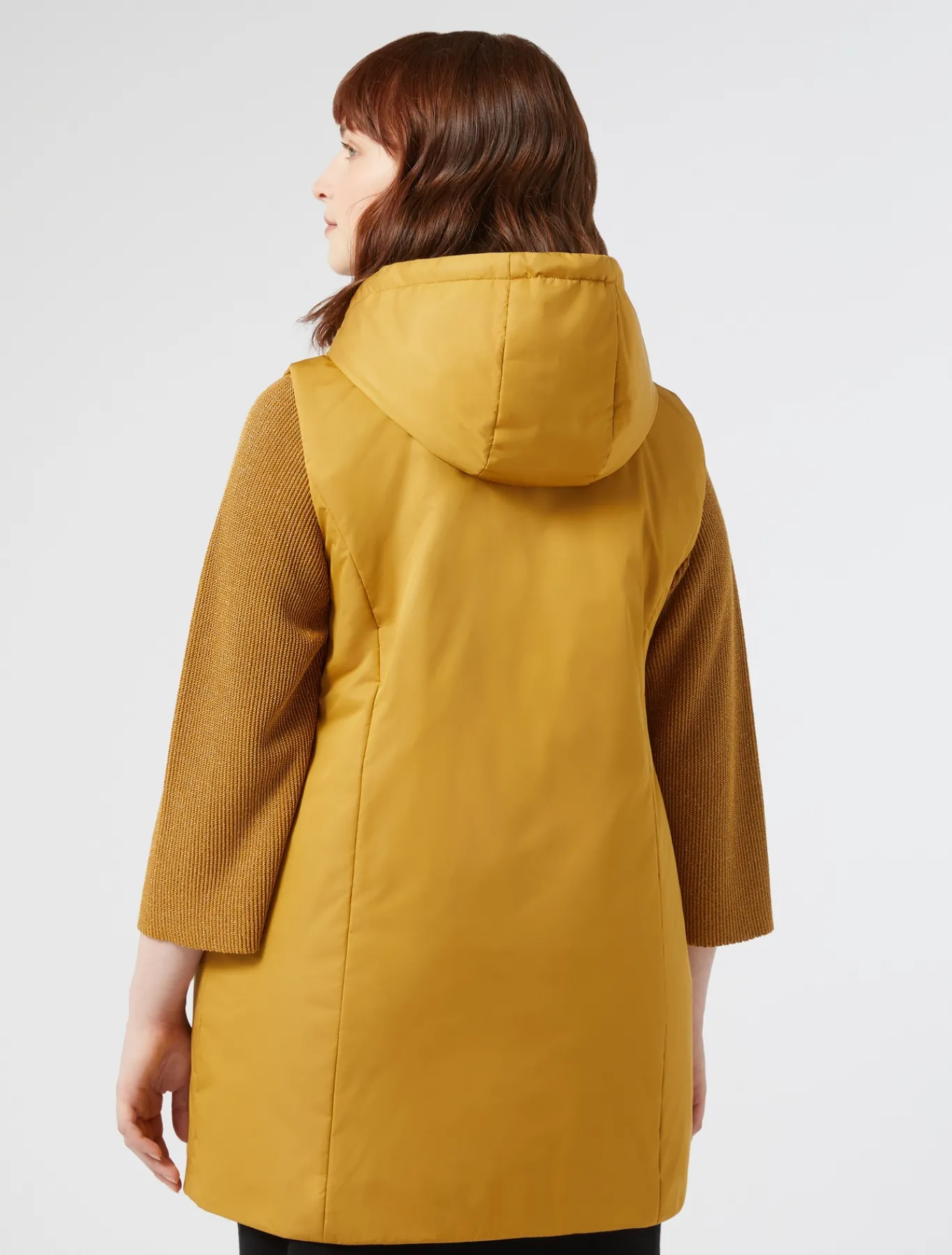Marina Rinaldi Veste sans manches en toile technique imperméable MOUTARDE Hot