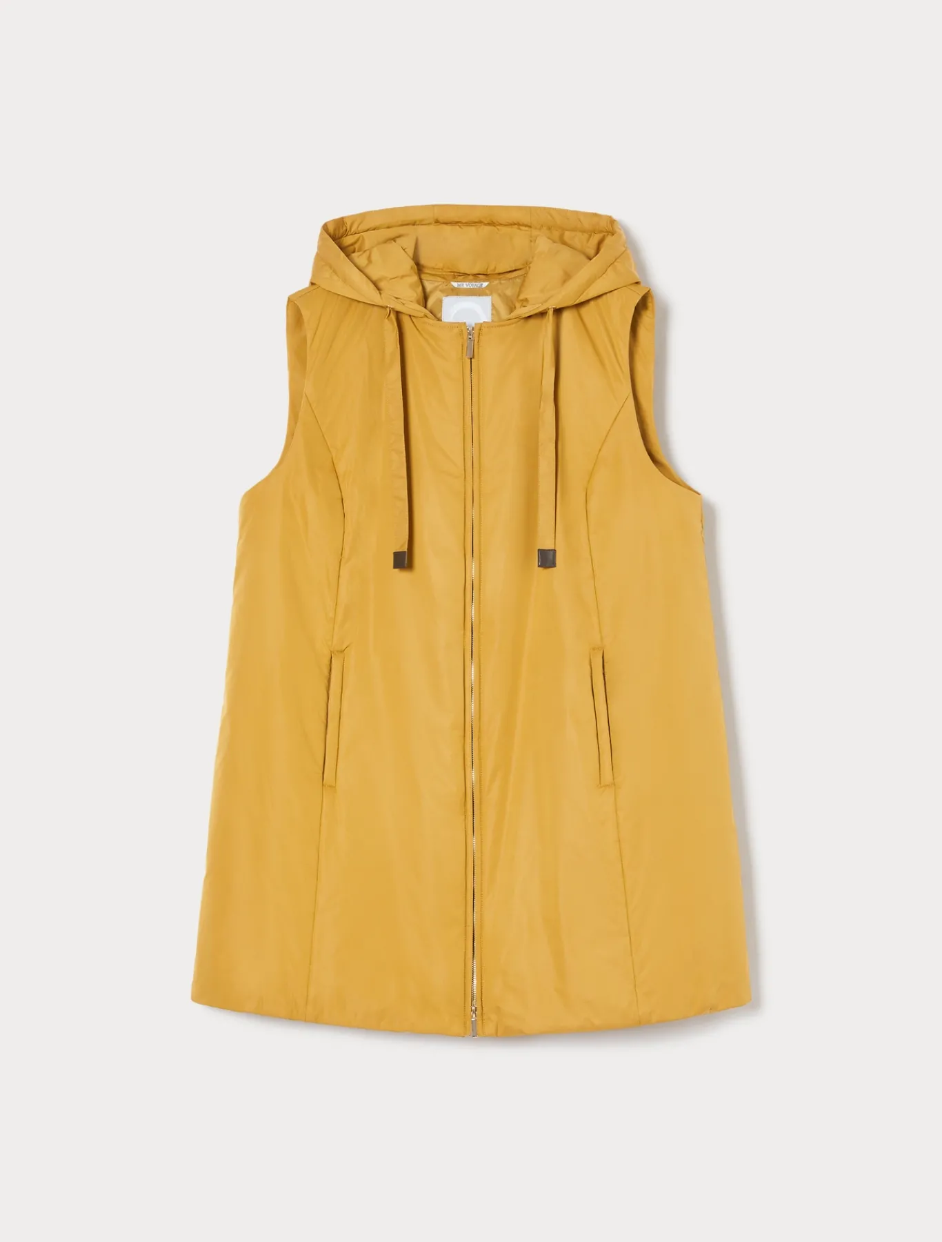 Marina Rinaldi Veste sans manches en toile technique imperméable MOUTARDE Hot