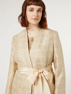 Marina Rinaldi Veste teinte en fil avec lamé OR Hot