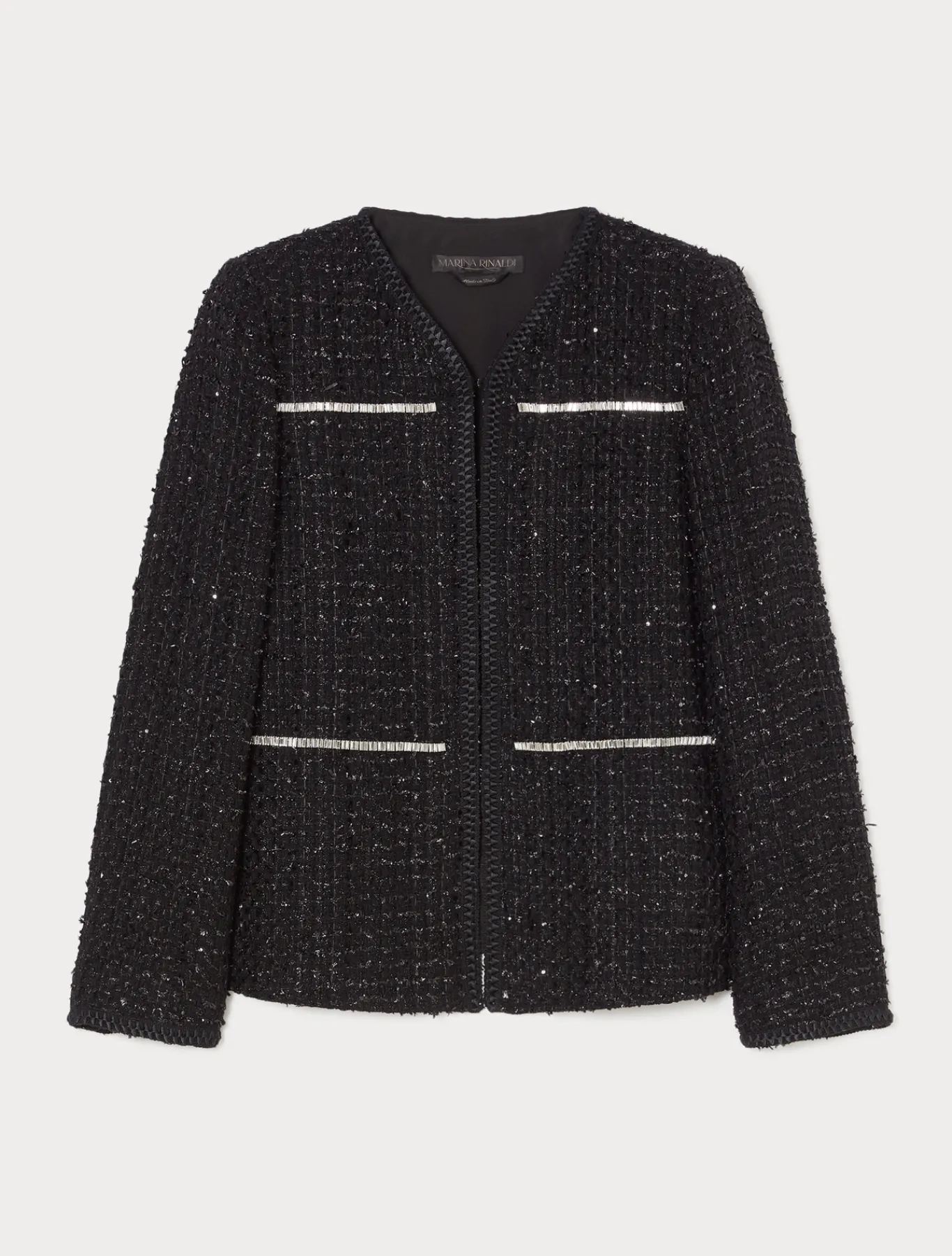 Marina Rinaldi Veste teinte en fil avec broderie NOIR Clearance